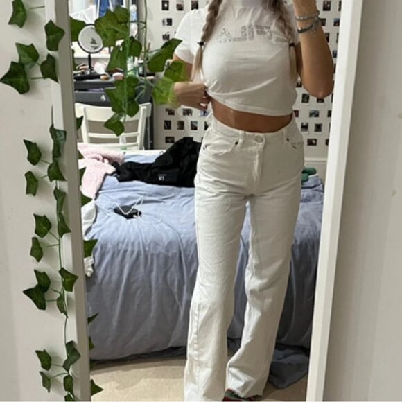 Zara Denim - Zara white wide leg jeans